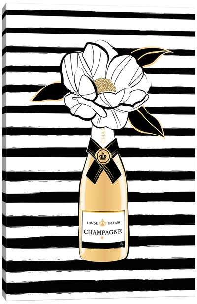 Champagne Vase Canvas Art Print - Champagne Art
