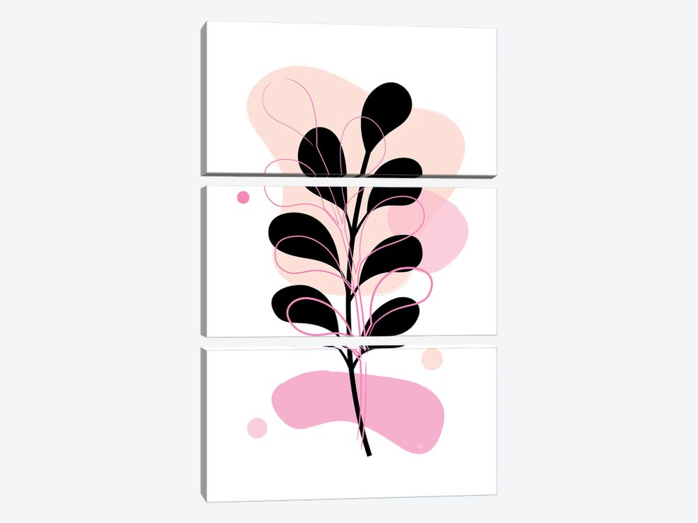 Pink Plant by Martina Pavlova 3-piece Art Print