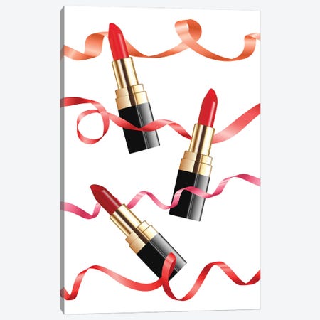 Lipsticks Deluxe Canvas Print #PAV859} by Martina Pavlova Canvas Wall Art