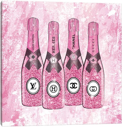 Champagne Pink Canvas Art Print - Martina Pavlova Fashion Brands