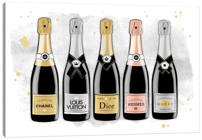 Brand Bottles Canvas Art Print - Champagne