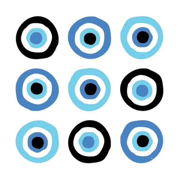 Black & White & Blue: Evil Eyes by Martina Pavlova