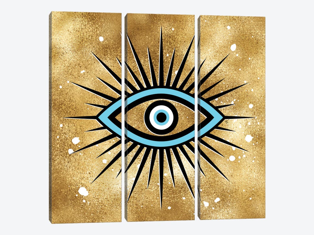 Golden Eye by Martina Pavlova 3-piece Canvas Art Print