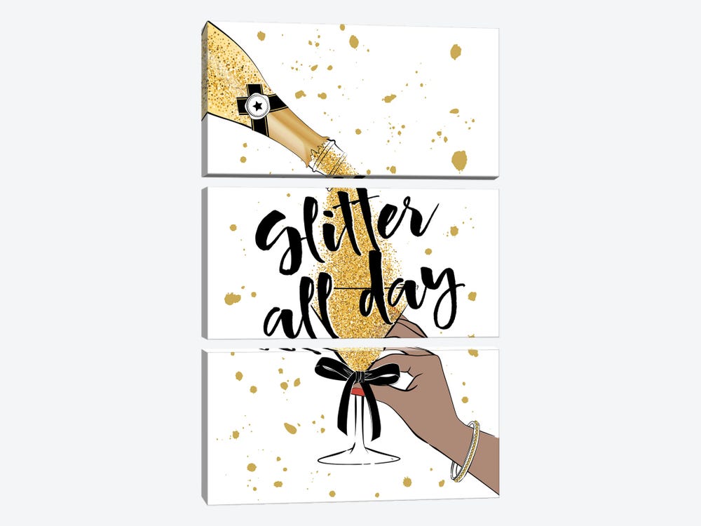 Glitter All Day by Martina Pavlova 3-piece Canvas Art