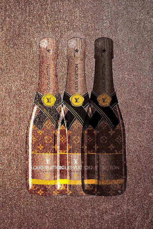 Framed Canvas Art (Gold Floating Frame) - LV Champagne II by Martina Pavlova ( Food & Drink > Drinks > Champagne art) - 40x26 in
