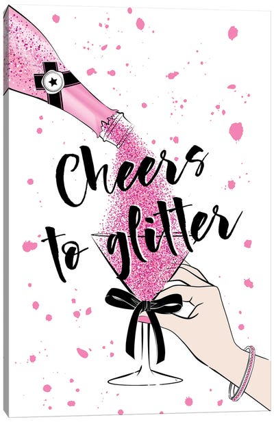 Cheers To Glitter Canvas Art Print - Martina Pavlova Food & Drinks