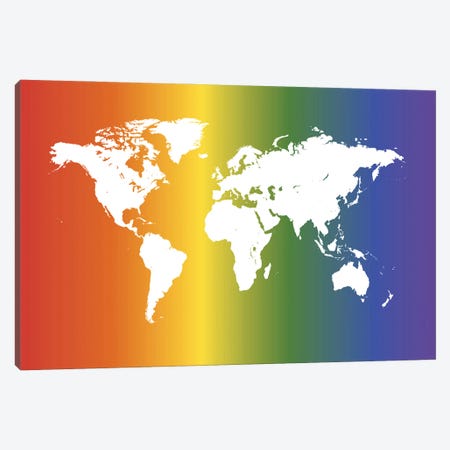 Fab Rainbow Map Canvas Print #PAV893} by Martina Pavlova Canvas Art