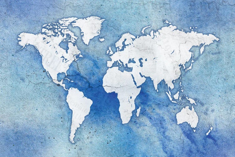 Blue Vintage Map