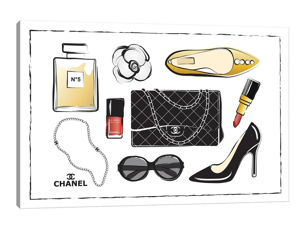 Chanel Accessories by Martina Pavlova Fine Art Paper Poster ( Fashion > Fashion Accessories > Bags & Purses art) - 16x24x.25