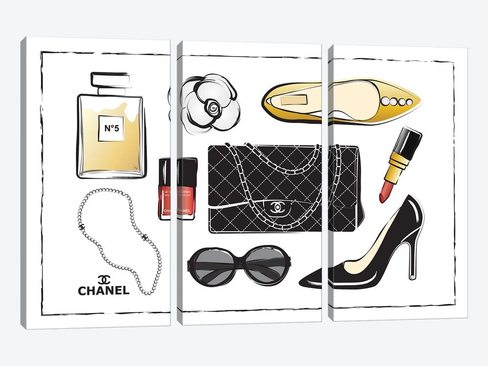 Chanel Accessories by Martina Pavlova 3-piece Canvas Artwork