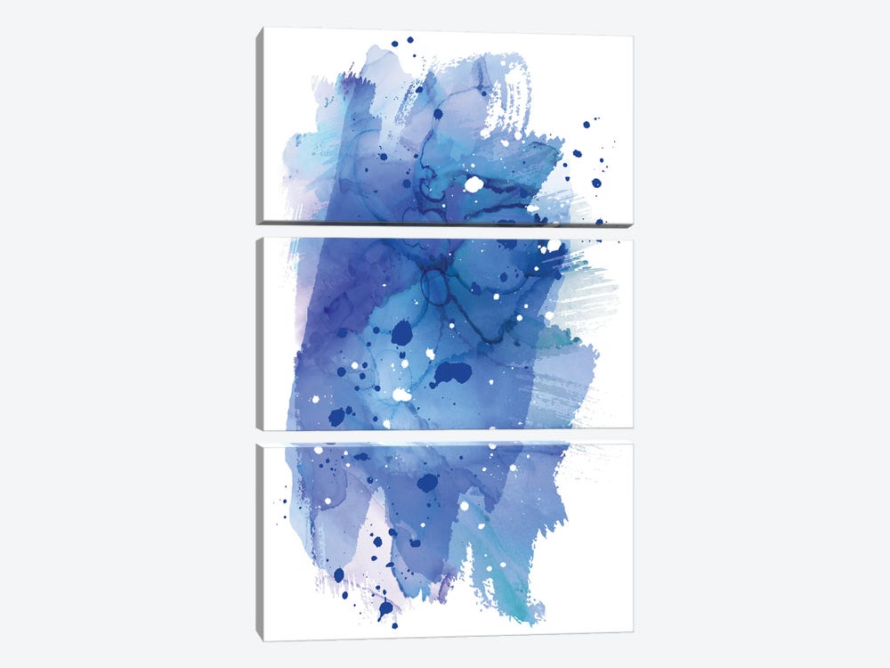 Blue Abstract by Martina Pavlova 3-piece Canvas Art Print