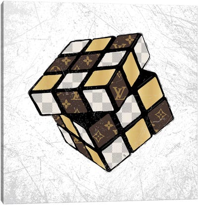 LV Cube Canvas Art Print - Rubik's Cube