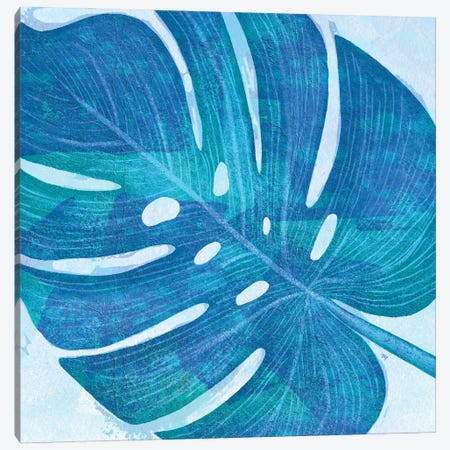 Blue Tropical Leaf I Canvas Print #PAV913} by Martina Pavlova Art Print