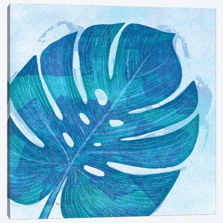Blue Tropical Leaf III Canvas Print #PAV915} by Martina Pavlova Canvas Art