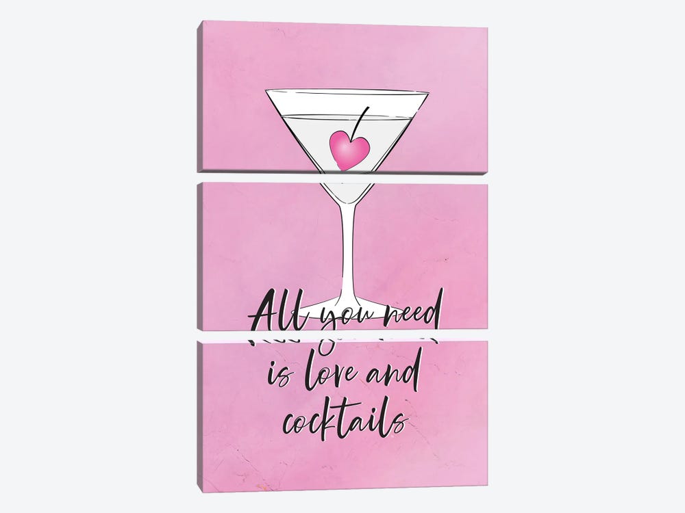 Love And Cocktails by Martina Pavlova 3-piece Canvas Art