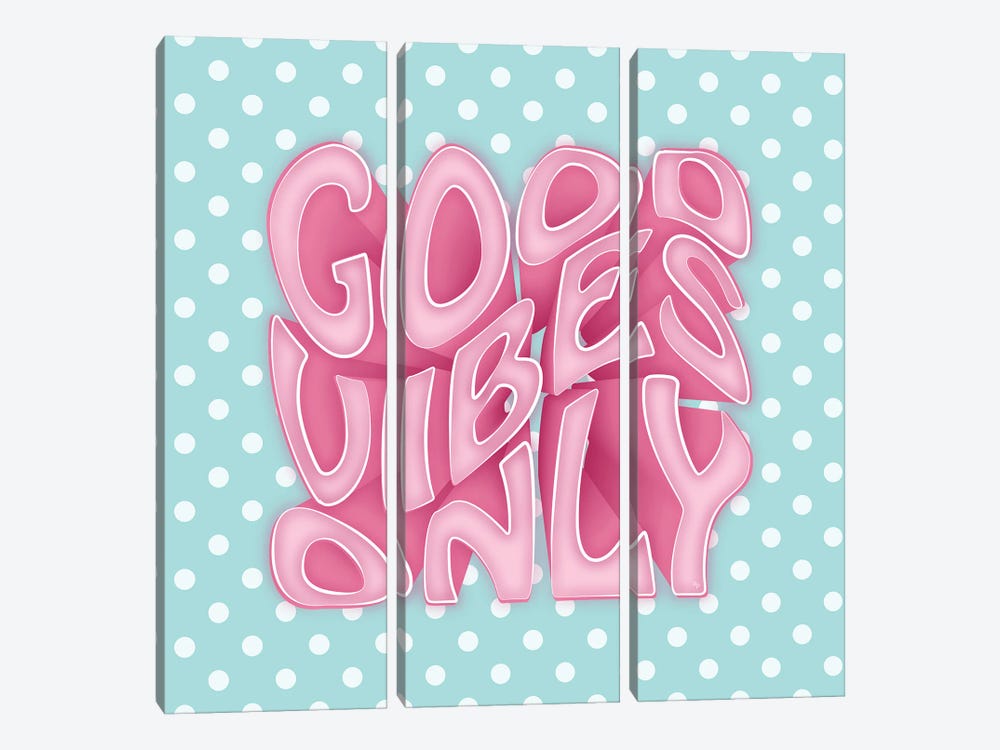 Pink Good Vibes by Martina Pavlova 3-piece Canvas Wall Art