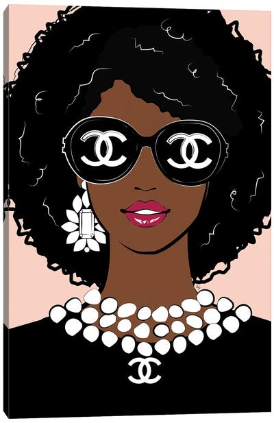 Luxe Fashion Lady Canvas Art Print - Glasses & Eyewear Art