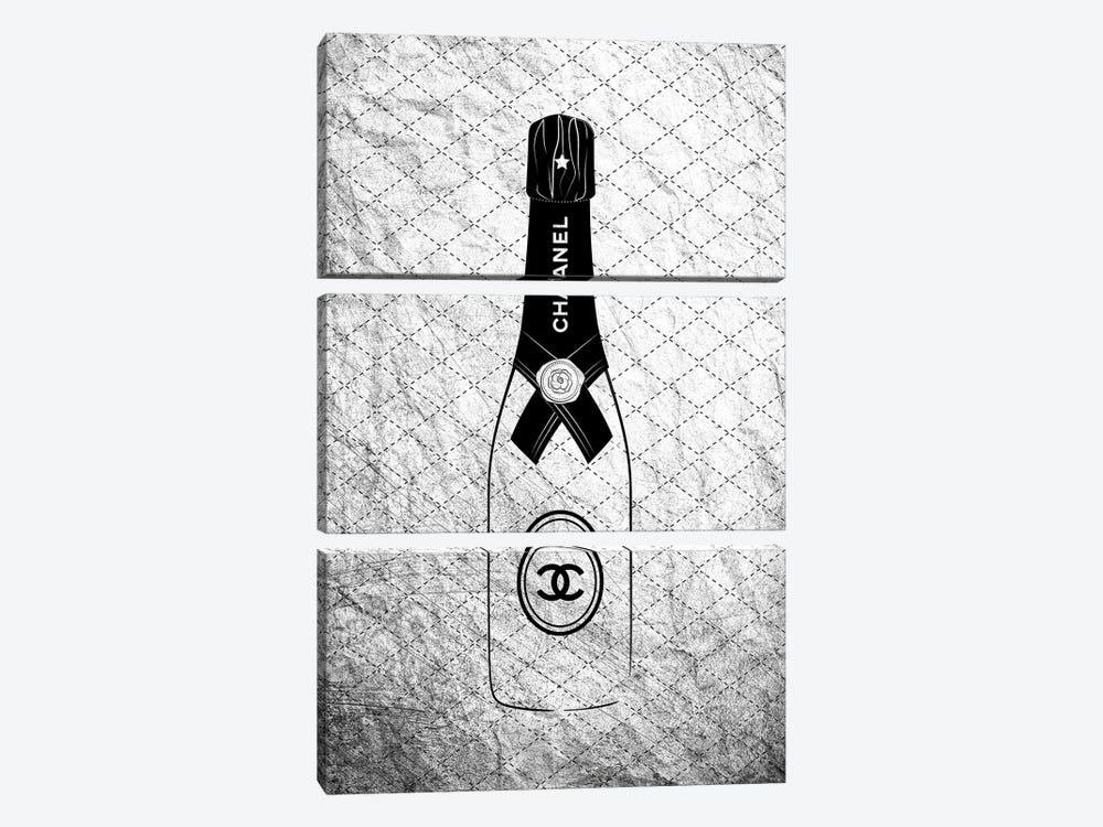 Chanel Champagne Bottle by Martina Pavlova 3-piece Art Print
