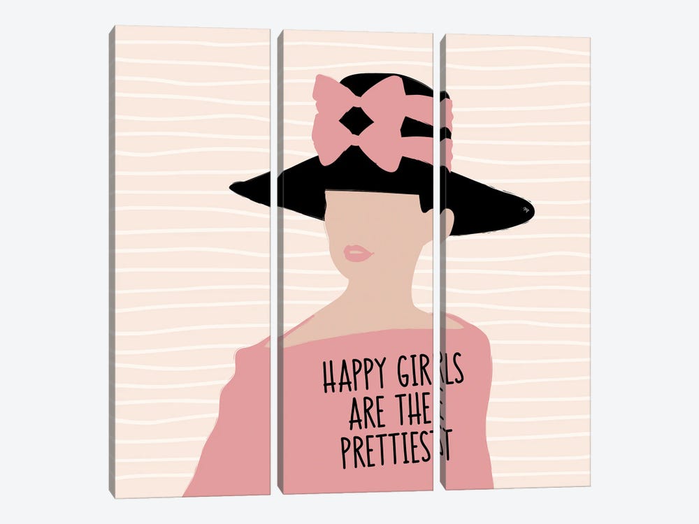 Happy Audrey Quote by Martina Pavlova 3-piece Art Print