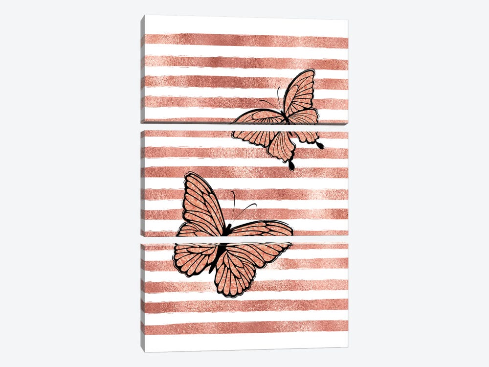 Glitter Butterflies by Martina Pavlova 3-piece Canvas Wall Art
