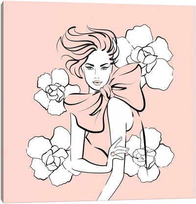 Pink Lady Canvas Art Print - Women's Top & Blouse Art