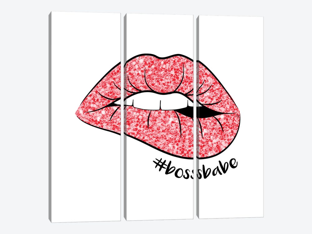 Boss Babe Lips by Martina Pavlova 3-piece Canvas Print