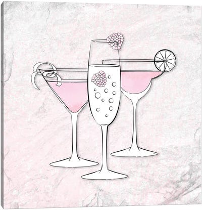 Pink Drinks Canvas Art Print - Martina Pavlova Food & Drinks