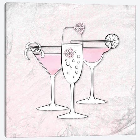 Pink Drinks Canvas Print #PAV963} by Martina Pavlova Canvas Wall Art