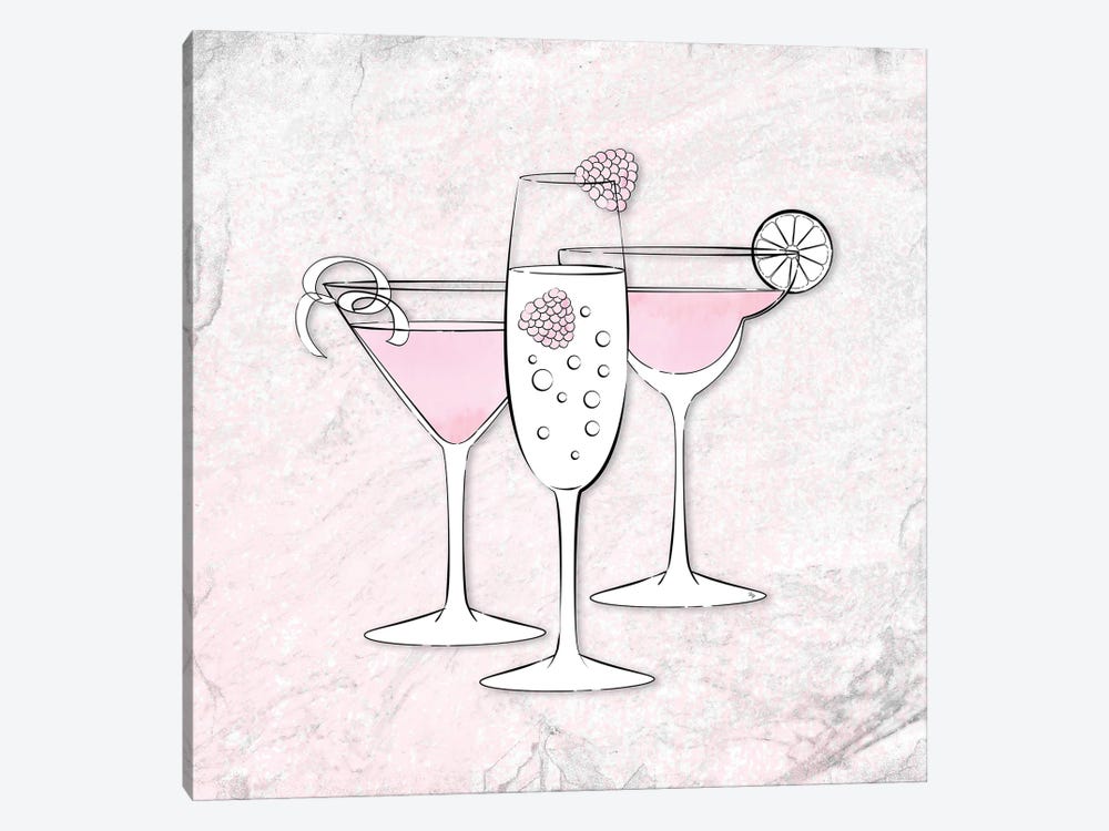 Pink Drinks by Martina Pavlova 1-piece Canvas Art Print