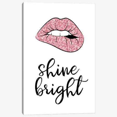 Shine Bright Lips Canvas Print #PAV965} by Martina Pavlova Art Print