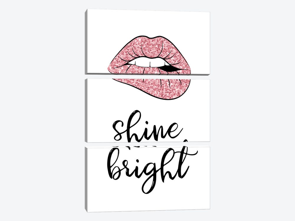 Shine Bright Lips by Martina Pavlova 3-piece Canvas Print