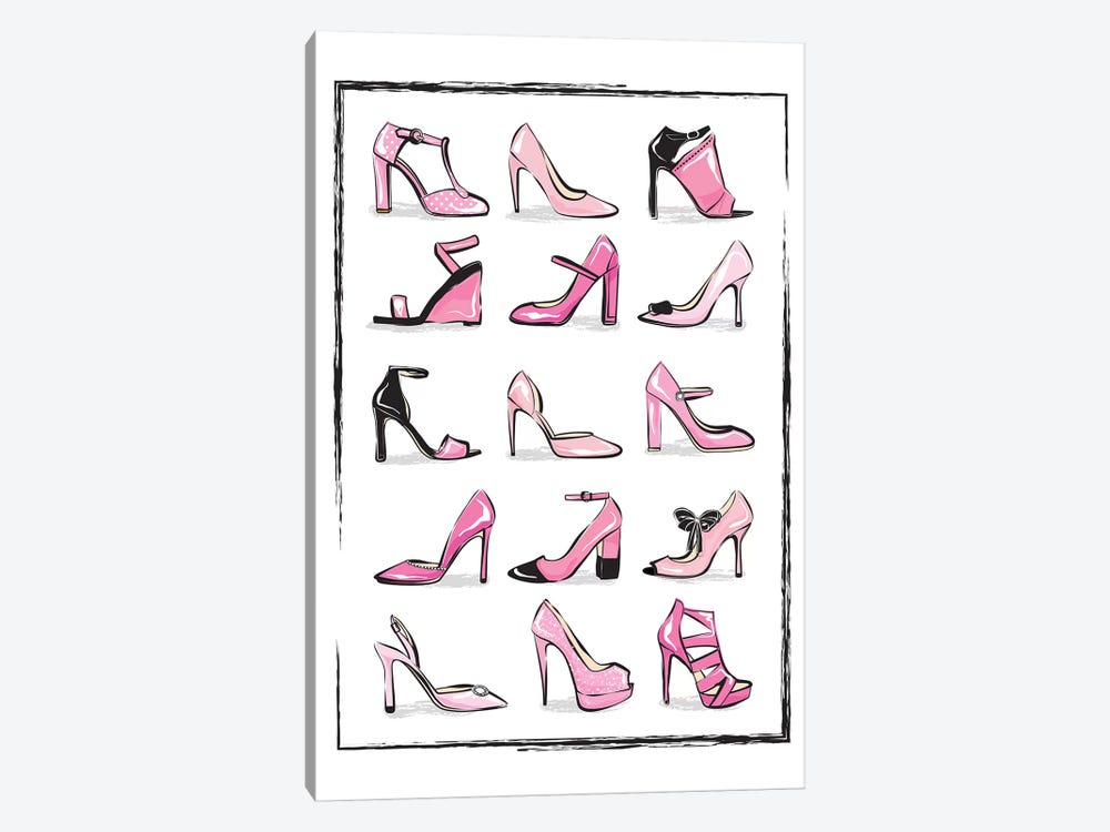 Pink Shoes by Martina Pavlova 1-piece Canvas Wall Art