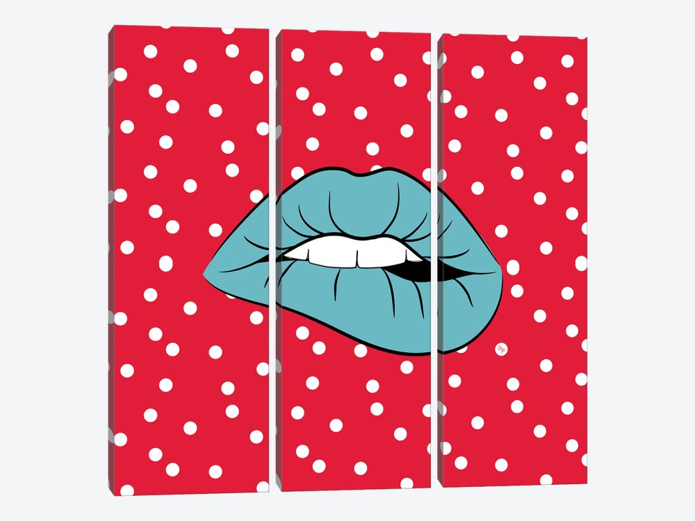 Bold Lips Three by Martina Pavlova 3-piece Canvas Artwork