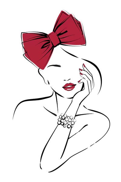 Kids Art Girls: Red Bow by Martina Pavlova
