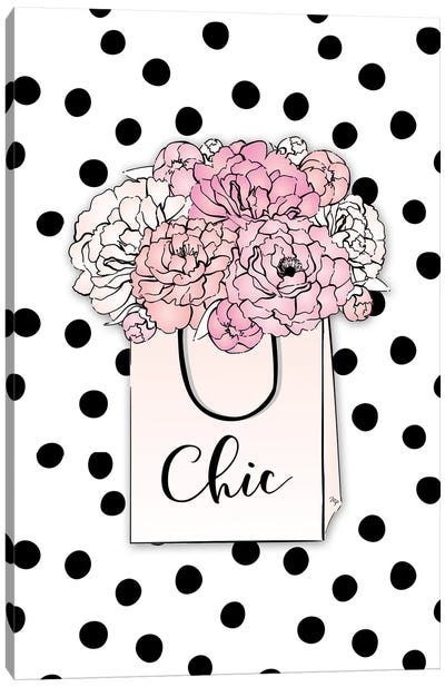 Chic Flowers Canvas Art Print - Shopping Art