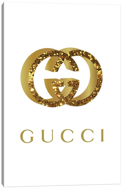 Gucci Gold Canvas Art Print - Fashion Typography
