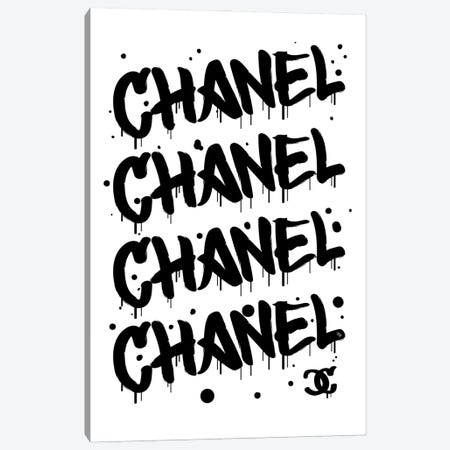 Chanel Graffiti Black Canvas Print #PAV998} by Martina Pavlova Art Print