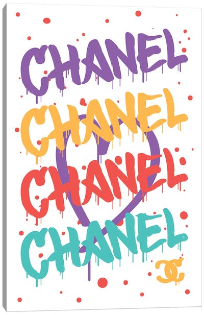 Chanel Graffiti Canvas Art Print - Martina Pavlova Limited Edition