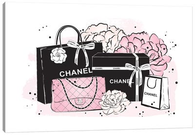 Chanel Bags Canvas Art Print - Best Selling Floral Art