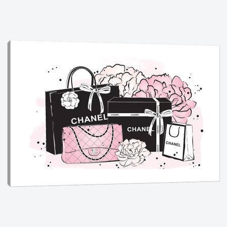 Chanel Bags Canvas Print #PAV9} by Martina Pavlova Canvas Wall Art