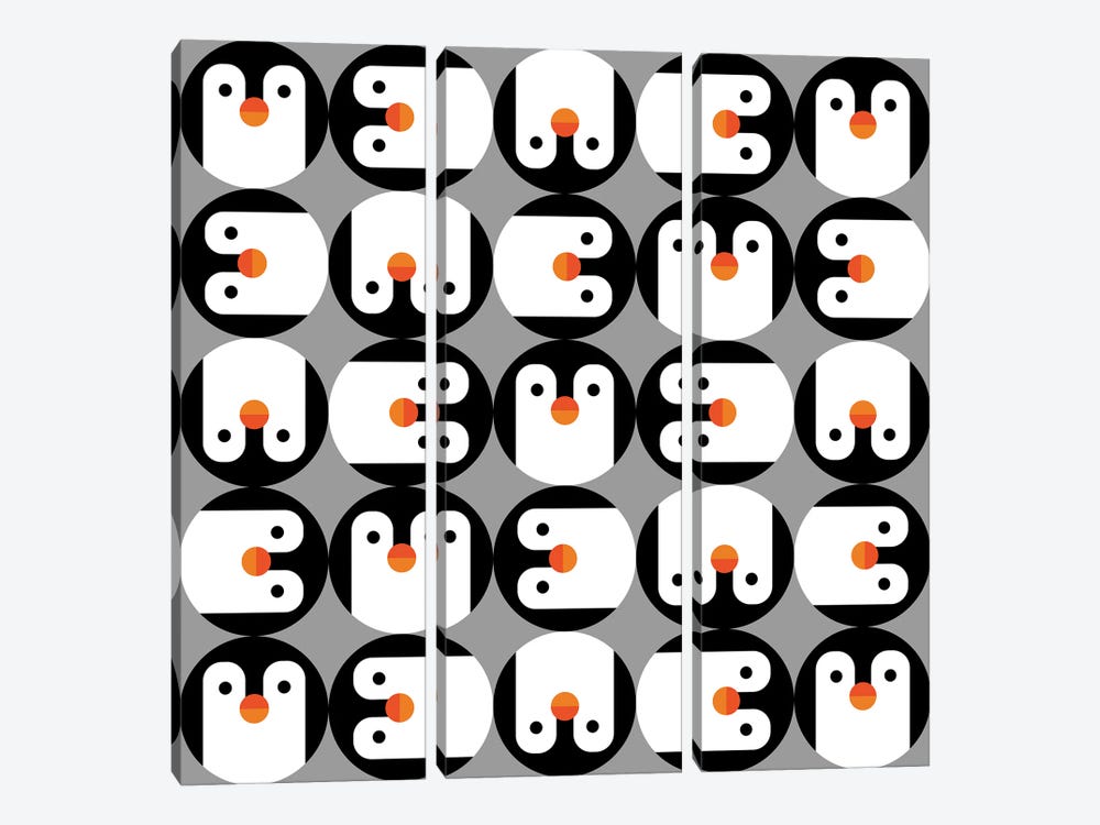 The Penguin Club by Susana Paz 3-piece Canvas Print