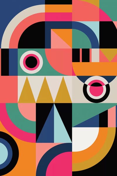 Retro Geo Abstracts: Graphic XIII by Susana Paz