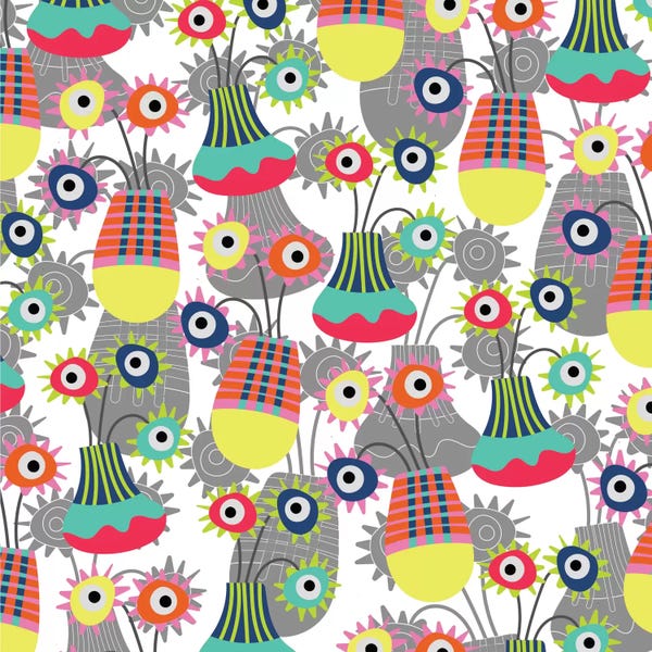 Abstract Floral & Botanical: Flower Pots by Susana Paz