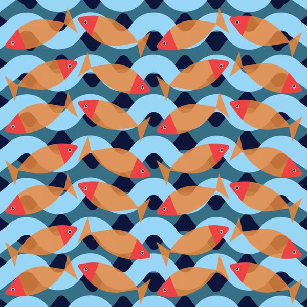 Mid-Century Modern Animals: Aquarium by Susana Paz