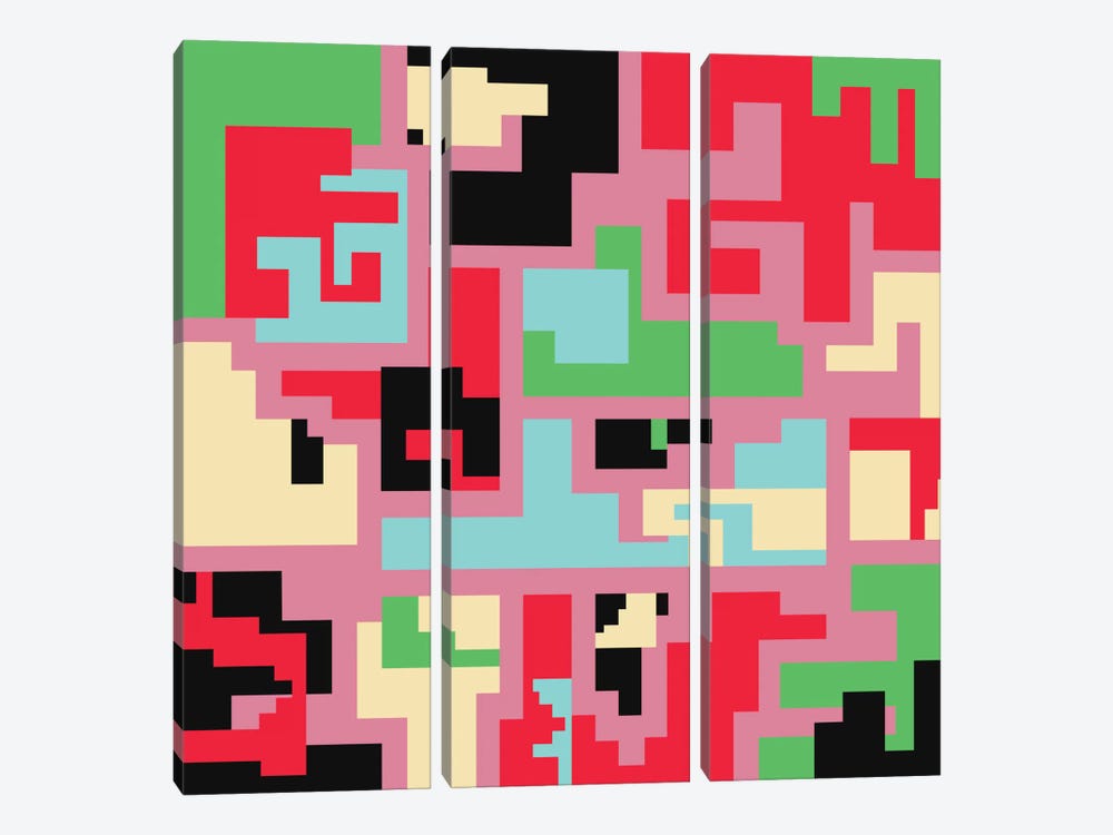 Kind Of Tetris by Susana Paz 3-piece Canvas Wall Art