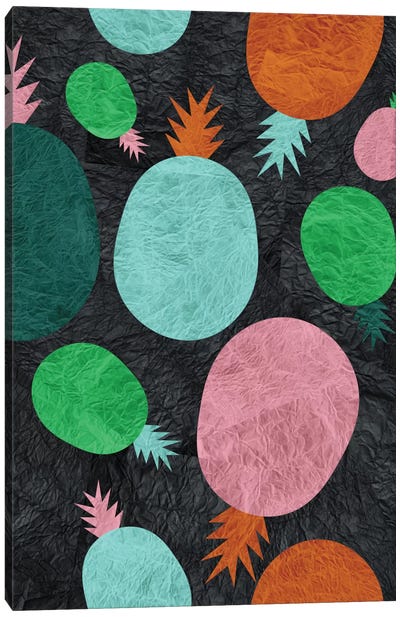 Paper Pineapple Canvas Art Print - Pineapple Art