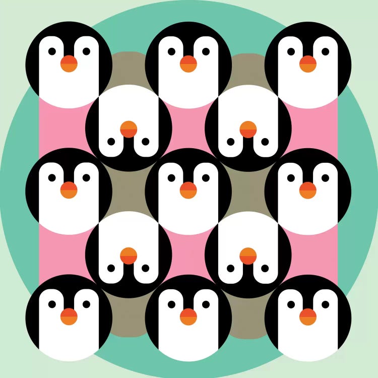 PenguinGame by Susana Paz wall art