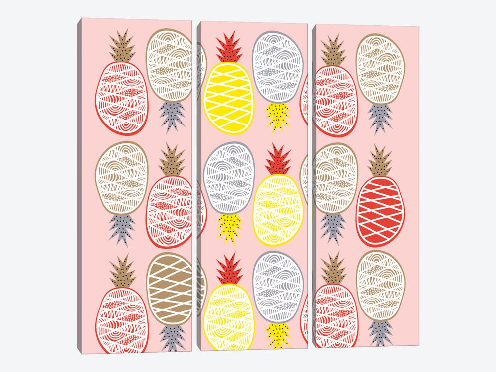 Pineapple I by Susana Paz 3-piece Canvas Wall Art