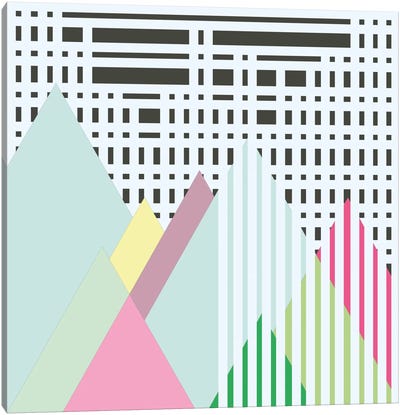 Christmas Night In The City Canvas Art Print - Linear Abstract Art