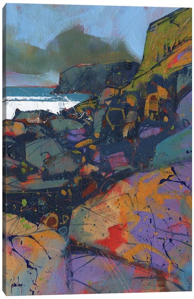Morfa Cove Rocks Canvas Art Print - Paul Bailey
